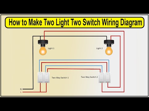 How to Make Two Light Two Switch Wiring Diagram | 2 way light switch