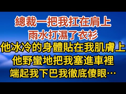 【已完结】總裁一把我扛在肩上，雨水打濕了衣衫，他冰冷的身體貼在我肌膚上，他野蠻地把我塞進車裡，端起我下巴我徹底傻眼……#戀愛#婚姻#情感 #愛情#甜寵#故事#小說#霸總