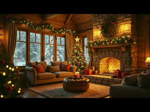 Soft Christmas Jazz Music with Relaxing Fireplace Sounds for Deep Focus and Stress Relief, Studying