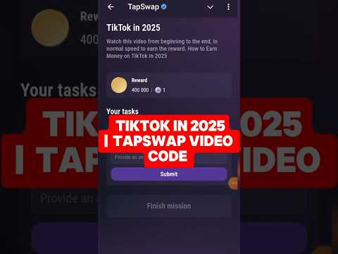 TikTok in 2025 Tapswap Video Code | Tapswap Code TikTok in 2025 #tapswap #code