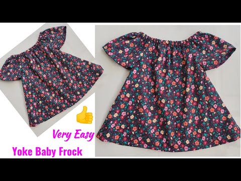 1 Year Baby Yoke Frock cutting and stitching | Yoke Baby Frock cutting and stitching