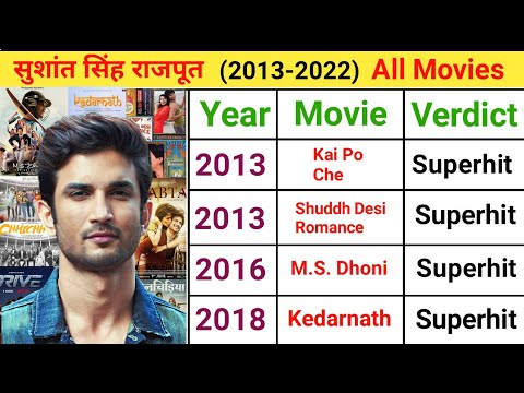 सुशांत सिंह राजपूत की सभी हिट और फ्लॉप फिल्मों के नाम | Sushant Singh Rajput (2013-2022) all movies