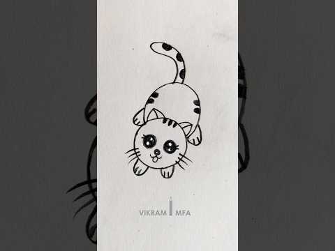 Cute cat drawing #easy drawing#cat pencil drawing#shorts step by step