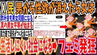 【真の男女平等】X民さん「男子から性欲が消えたら、女子には恐ろしく生活しにくい社会になる」➡︎ツイフェミ発狂【ゆっくり ツイフェミ】