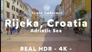 Azure Ambience Streets Walk | Exploring  Rijeka, Croatia: Vibrant Cityscape  | 4K Adventure