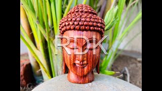 RDK Red Sandalwood (Lal Chandan) Buddha Head Spiritual Buddha Bust/Calming Zen Meditation Statue