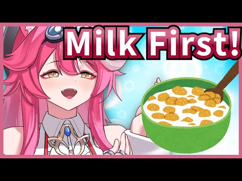 Raora Pours Her Milk First Before Her Cereals!? 【Hololive / Eng Sub】