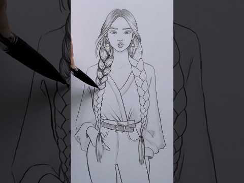 How to draw braids ✏️ #art #artwork #artist #sketch #hair #cartoon #anime #draw #drawing #sketchbook