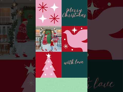 MERRY CHRISTMAS FESTIVE BLOCKS ANIMATED VIDEO CARD WITH PHOTO