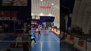 Trick shot 🏸🙂#badminton #badmintonloversdxb #viralshorts #badmintonviral #trickshots #trickshots