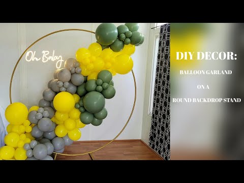 DIY DECOR: Balloon Garland on Round Backdrop Stand/Lemon Themed Table Setting