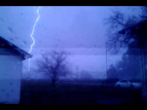 Gaffney SC Lightning Strike At Night 1-11-2014