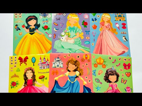 [✨STICKER ASMR✨] DISNEY PRINCESS STICKER BOOK MAKEOVER 👗| FUN WITH SNOW WHITE , BELLE & CINDERELLA !