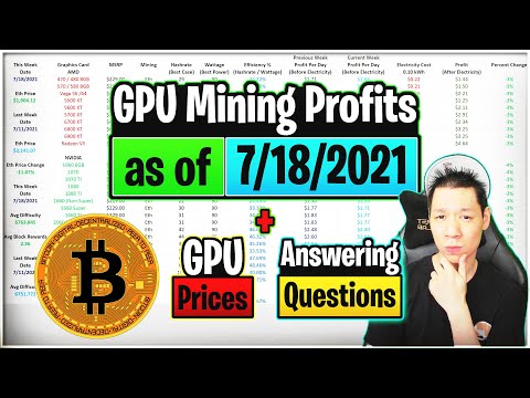 GPU Mining Profits as of 7/18/21 | GPU Prices | Answering Questions