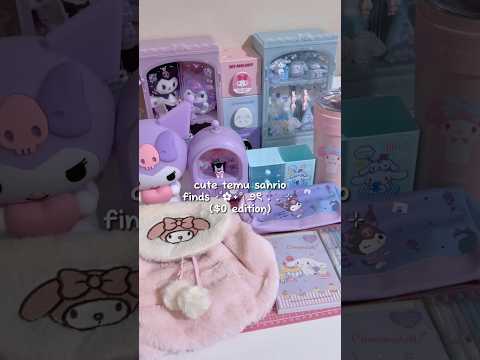 sanrio temu haul! 🎀 #sanrio #kawaii #diy #asmr #kpop#hellokitty #unboxing#desk#stationery #mymelody