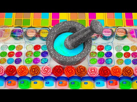 Satisfying Video Making Rainbow Flower Eyeshadow Slime Mixing Glitter Makeup Cosmetics ASMR #19