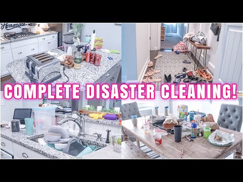 COMPLETE DISASTER CLEANING | MESSY HOUSE TRANSFORMATION | REAL LIFE MESS