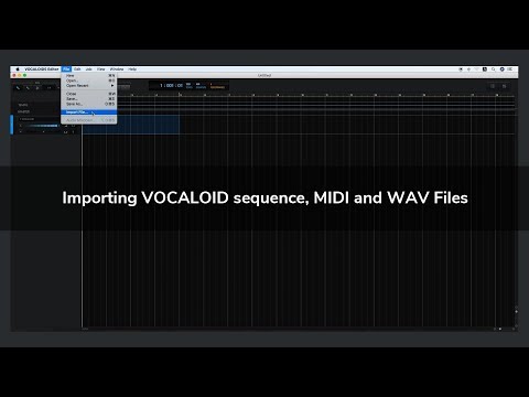 Importing VOCALOID sequence, MIDI and WAV Files