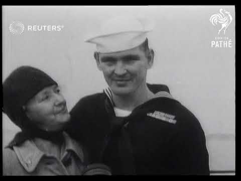 Weather ship rescues passengers of crashed flying boat Bermuda Sky Queen in the North Atla...(1947)