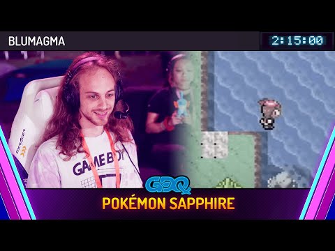 Pokémon Sapphire by BluMagma in 2:15:00 - Games Done Quick Express 2024