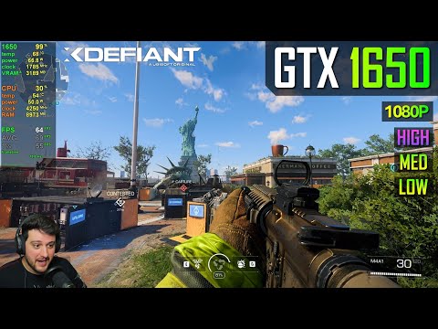 GTX 1650 - XDefiant - 1080p - Low, Medium High