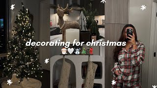 decorate for a cozy christmas with me | decor haul, first christmas tree ☃️🌲🦌