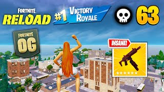 63 Elimination Solo Vs Squads Reload "Zero Build" Gameplay Wins (Fortnite RELOAD chapter 2)