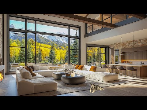 Morning Cozy Living Room in Warm Autumn 🌤️ Relaxing Jazz Background Music - Smooth Piano Jazz