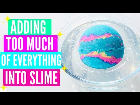 ADDING TOO MUCH INGREDIENTS INTO SLIME! Adding Too Much Of Everything Into SLIME!