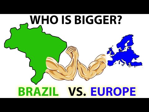 Who is bigger, BRAZIL vs. EUROPE! True Size of BRAZIL vs. EUROPE comparison!