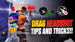 Free Fire Drag Headshot Tricks and Setting || Headshot tips and tricks in free fire #headshot