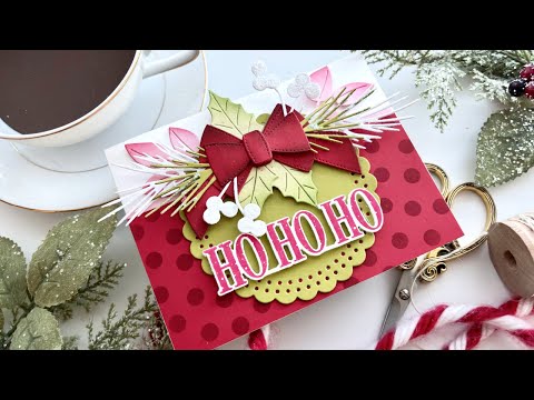 Holiday Foliage Christmas Card | Papertrey Ink Into the Blooms Swag