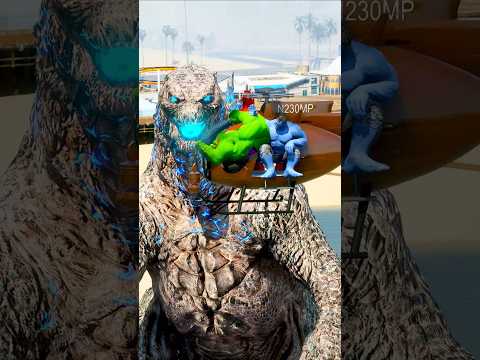 GTA V : GODZILLA SAVING MINI GODZILLA FROM HULK GANG 😱 | #shorts #gta5