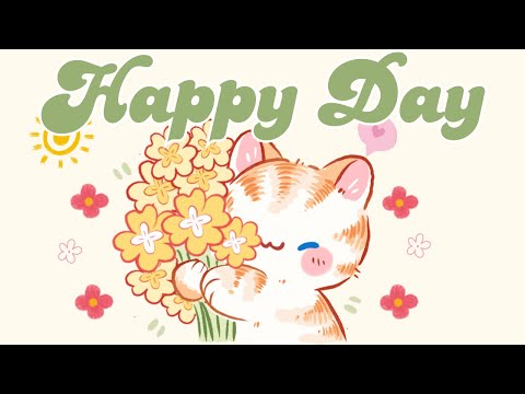 Happy Day Lofi 🌸✨1 Hour Cafe Song 🌺 Stream cafe 😺cute & relaxing music 🍊 Make Your Day Better