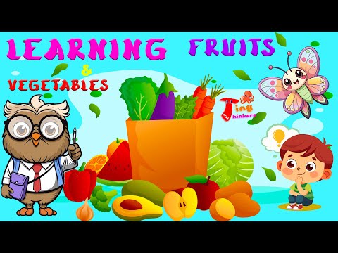 Learn Fruits & Vegetables Names for Kids | Fun Educational Video | Flash Cards | Tiny Thinkers Club