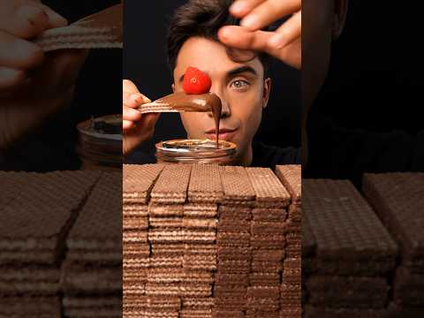 Nutella Chocolate Wafer Strawberry ASMR