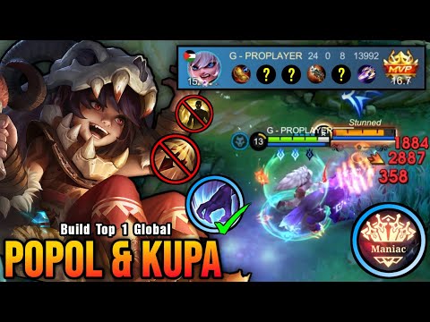 24 Kills + MANIAC!! Unstoppable Popol and Kupa Build - Build Top 1 Global Popol and Kupa ~ MLBB