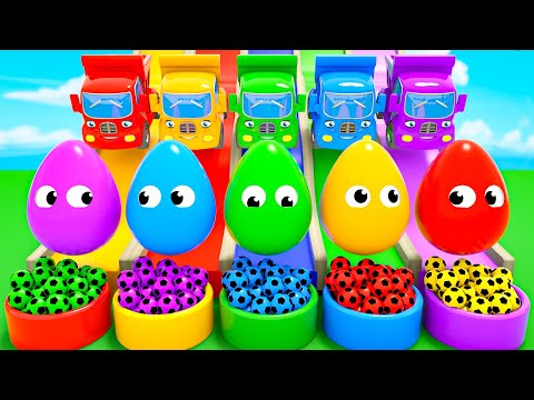 Multicolored Soccer and Bouncing Balls - Rain Rain Go Away - Baby Nursery Rhymes & Kids Songs