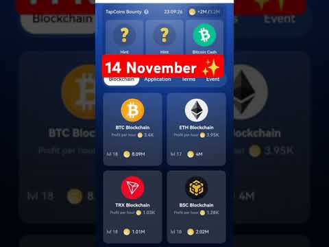 Tap Coin Daily Bounty 14 November | Tap Coin Daily Combo Today | Tap coin 14 Nov#unfrezzmyaccount