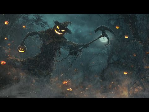 Giant Pumpkin Devil is Looking for You | Heavy Rain, Thunder and Evil Laughter