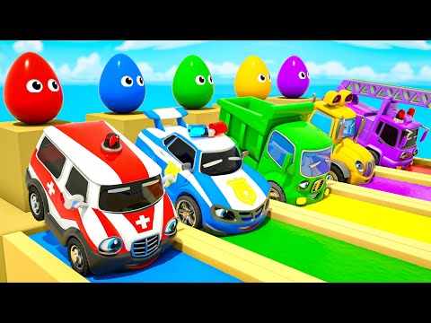 Ten In The Bed - Baby songs - colorful eggs and colorful trucks - Baby Nursery Rhymes & Kids Songs