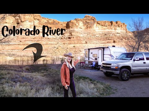 COLORADO RIVERFRONT PROPERTY?! Winter Camping in MOAB UTAH | Living in a Travel Trailer | Van Life