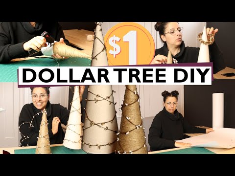 Dollar Tree Christmas Tree DIY! Christmas Decorating! Craft with me 😊