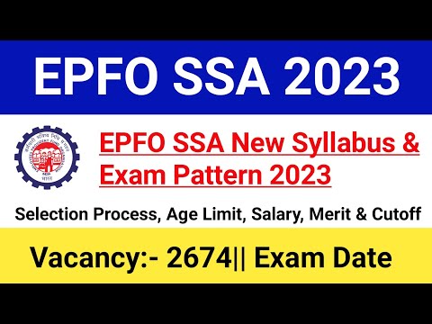 EPFO SSA New Syllabus & Exam Pattern 2023|EPFO SSA Cutoff & Merit List 2023|#epfossa2023