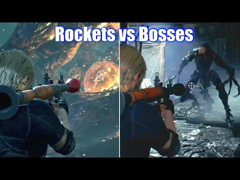 Resident Evil 4 Remake - Rocket Launcher vs Bosses Gameplay