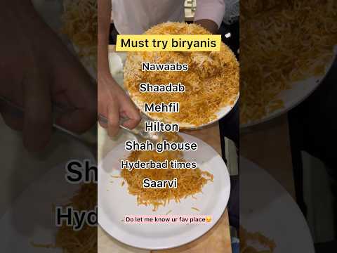 Biryanis of hyderabad part-1🔥 #food #reels #shorts #trending #ytshorts #hyderabad #biryani