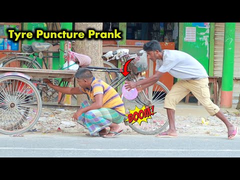 Tyre Puncture Prank with Popping balloons (Part 19) | 4 Minute Fun