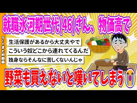 【2chまとめ】就職氷河期世代(46)さん、物価高で野菜も買えないと嘆いてしまう😭【面白いスレ】