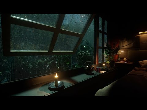 Cozy Rain Sounds by the Window | Gentle Rain & Night Forest Ambience for Deep Sleep | 8 Hours