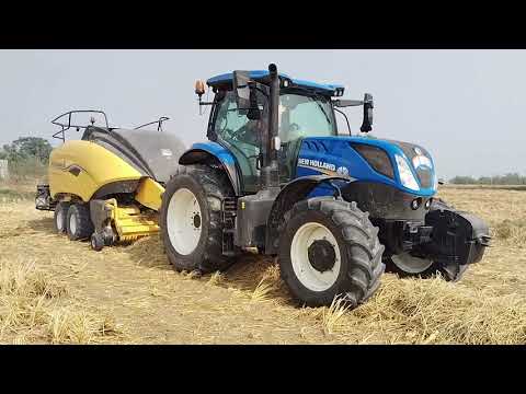 एक करोड़ का holland ट्रैक्टर  210 HP और बड़ा बेलर | दुनिया रुक रुक के देखती है । NEW HOLLAND T7.210